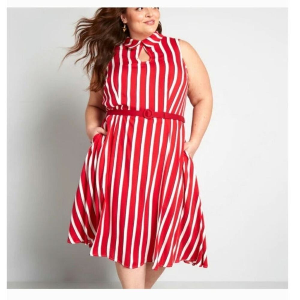 Modcloth x Collectif Posh Your Luck A-Line Dress Size: 14